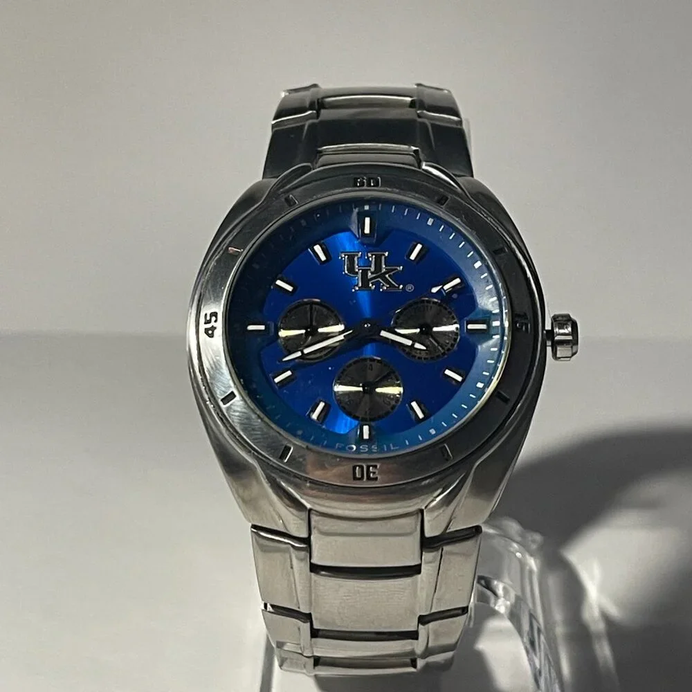 Kentucky Wildcats NCAA Stainless-Steel Chronograph Watch by Fossil NEW (RARE)